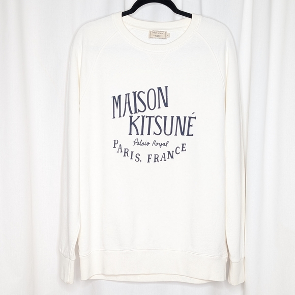 Maison Kitsuné Palais Royal Classic Sweatshirt Ivory White Cotton